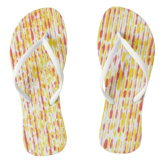 Oranje Wit Geel Regen Strepen Trendy Flip Flops