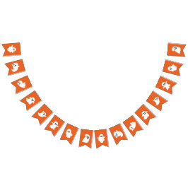 Oranje wit gelukkig halloween leuke geest vlaggetjes