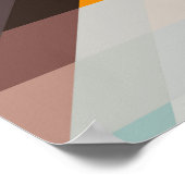 Oranje wit geometrisch: veelhoekige achtergrond poster (Hoek)