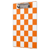 Oranje wit geruit controlepatroon klembord (Links)