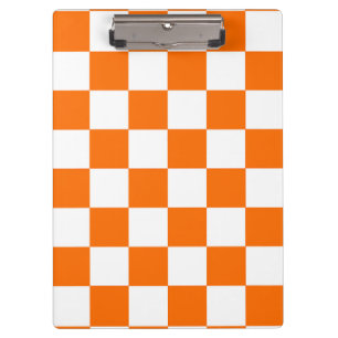 Oranje wit geruit controlepatroon klembord