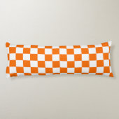 Oranje wit geruit controlepatroon lichaamskussen (Achterkant)