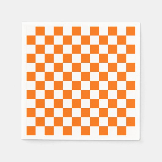 Oranje wit geruit controlepatroon servet (Voorkant)