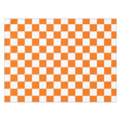 Oranje wit geruit controlepatroon tafelkleed (Voorkant (Horizontaal))