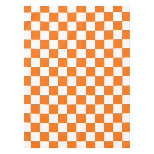 Oranje wit geruit controlepatroon tafelkleed