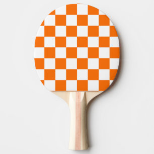 Oranje wit geruit controlepatroon tafeltennisbatje