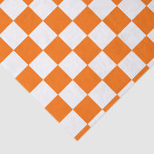 Oranje wit geruit controlepatroon tissuepapier (Detail)