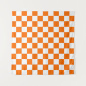 Oranje wit geruit controlepatroon wandkleed (Voorkant (horizontaal))