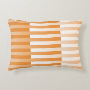 Oranje Wit Gestreept Patroon Accent Kussen
