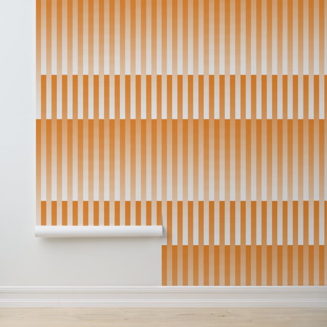 Oranje wit gestreept patroon behang (Applicatie)