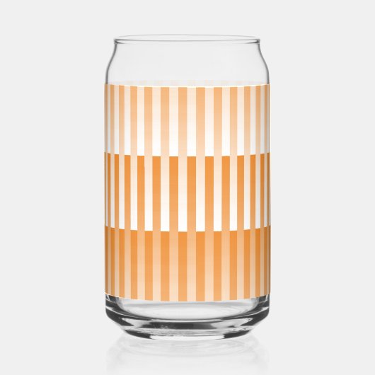 Oranje wit gestreept patroon blikvorm glas (Voorkant)