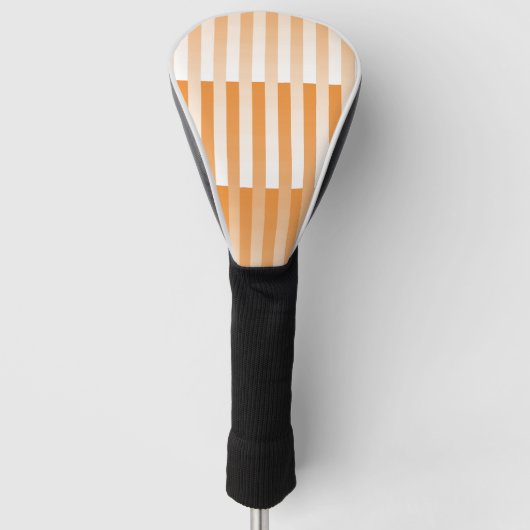 Oranje wit gestreept patroon golfheadcover (Voorkant)