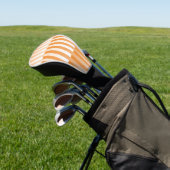 Oranje wit gestreept patroon golfheadcover (Insitu)