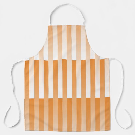 Oranje wit gestreept patroon schort (Voorkant)