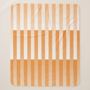 Oranje Wit Gestreept Patroon Sherpa Deken