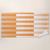 Oranje wit gestreept patroon strandlaken (Voorkant)