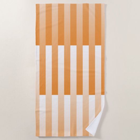 Oranje wit gestreept patroon strandlaken (Voorkant)