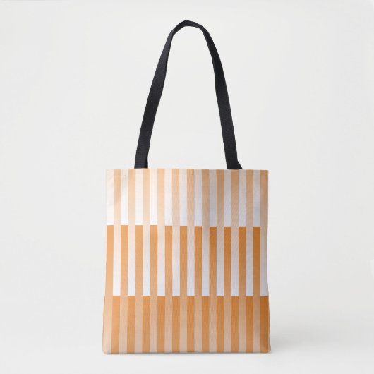Oranje wit gestreept patroon tote bag (Voorkant)