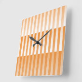 Oranje wit gestreept patroon vierkante klok (Hoek)