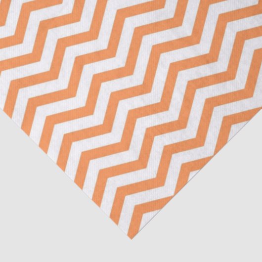 Oranje wit gestreepte Chevron Pattern Tissuepapier (Detail)