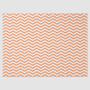 Oranje wit gestreepte Chevron Pattern Tissuepapier