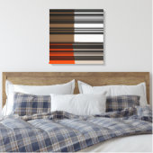  Oranje wit grijs strips kunstpatroon Canvas Afdruk (Insitu (Slaapkamer))