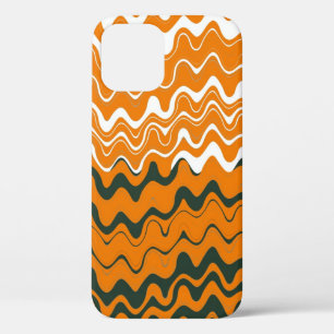 Oranje Wit Grijs Zee Golvende Strepen Patroon Case-Mate iPhone Case