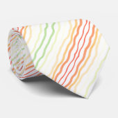 Oranje wit groen en geel stropdas (Opgerold)