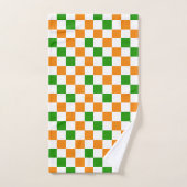 Oranje Wit Groen Geruit Patroonontwerp Bad Handdoek (Handdoek)