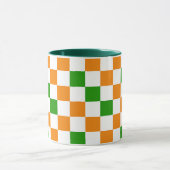 Oranje Wit Groen Geruit Patroonontwerp Mok (Midden)