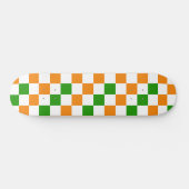 Oranje Wit Groen Geruit Patroonontwerp  Persoonlijk Skateboard (Horizontaal)