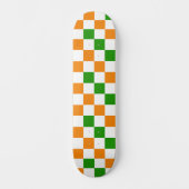 Oranje Wit Groen Geruit Patroonontwerp  Persoonlijk Skateboard (Voorkant)