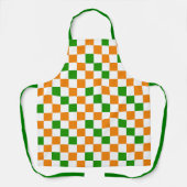 Oranje Wit Groen Geruit Patroonontwerp  Schort (Voorkant)