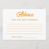 Oranje wit hier komt het Son Sun Baby shower Advieskaart (Voorkant)