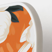 Oranje wit marineblauw bloemmodern monogram pickleball paddle (Links Detail)