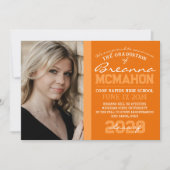 Oranje & Wit Modern Afstuderen Aankondiging (Voorkant)