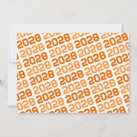 Oranje & Wit Modern Afstuderen Aankondiging (Achterkant)