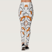 Oranje & wit naadloos "Ratti_Creative_Arts" Leggings (Achterkant)