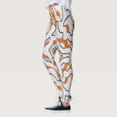 Oranje & wit naadloos "Ratti_Creative_Arts" Leggings (Links)