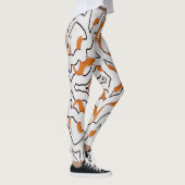 Oranje & wit naadloos "Ratti_Creative_Arts" Leggings (Rechts)