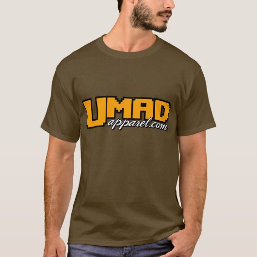 oranje/wit op bruin t-shirt (Voorkant)