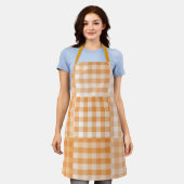 Oranje Wit Patchwork Patroon Schort (Gedragen)