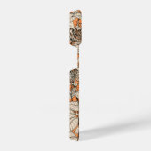 Oranje wit patroon van grafische bloemen iPhone hoesje (Rechterkant)