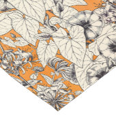 Oranje wit patroon van grafische bloemen korte tafelloper (Hoek)