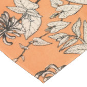 Oranje wit patroon van grafische bloemen tafelkleed (Gekanteld)