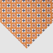 Oranje wit rood Katazome bloemen Patroon Tissuepapier (Detail)