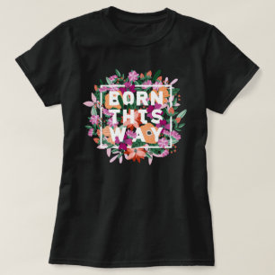 Oranje Wit Roze Bloemen Lesbische Pride T-shirt
