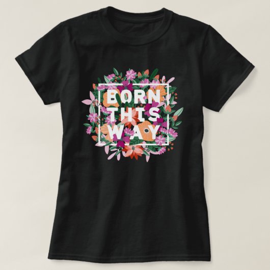 Oranje Wit Roze Bloemen Lesbische Pride T-shirt (Design voorkant)