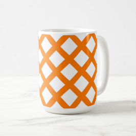 Oranje Wit Schacherdiamantpatroon Koffiemok