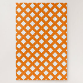 Oranje Wit Schacherdiamantpatroon Legpuzzel